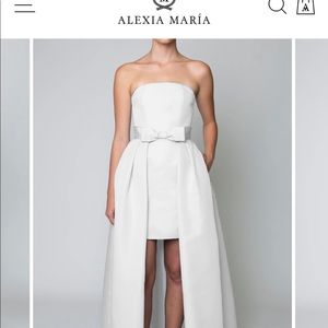 Alexia Maria Silk Faille Strapless Mini Dress with Bow Convertible Skirt